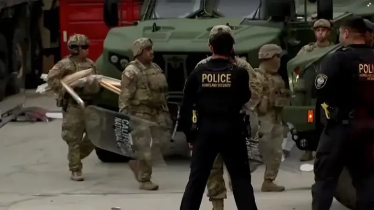 The National Guard sent by Trump has entered LA.